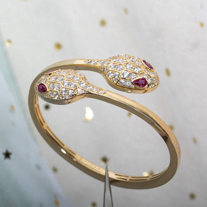 [Vintora]SERPENTI BRACELET PINK GOLD DIAMOND DOUBLE SNAKE