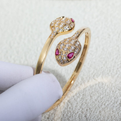 [Vintora]SERPENTI BRACELET PINK GOLD DIAMOND DOUBLE SNAKE