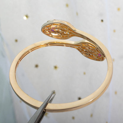 [Vintora]SERPENTI BRACELET PINK GOLD DIAMOND DOUBLE SNAKE