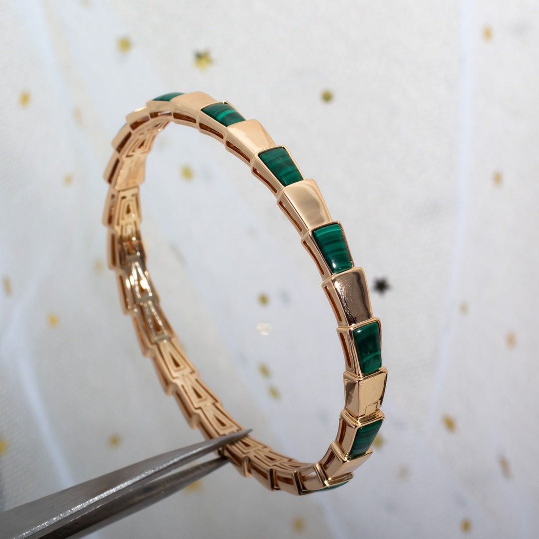 [Vintora]SERPENTI BRACELET PINK GOLD MALACHITE
