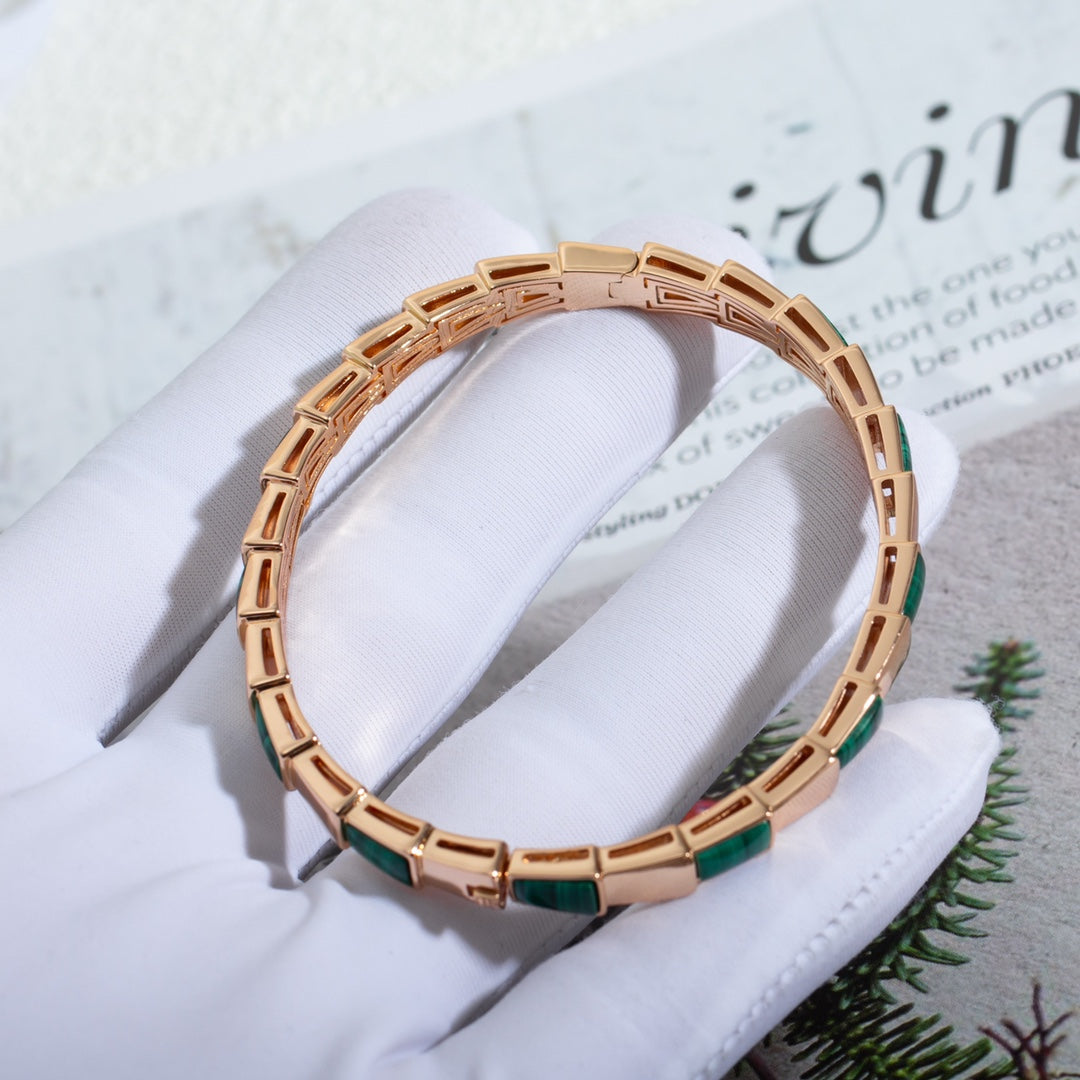 [Vintora]SERPENTI BRACELET PINK GOLD MALACHITE