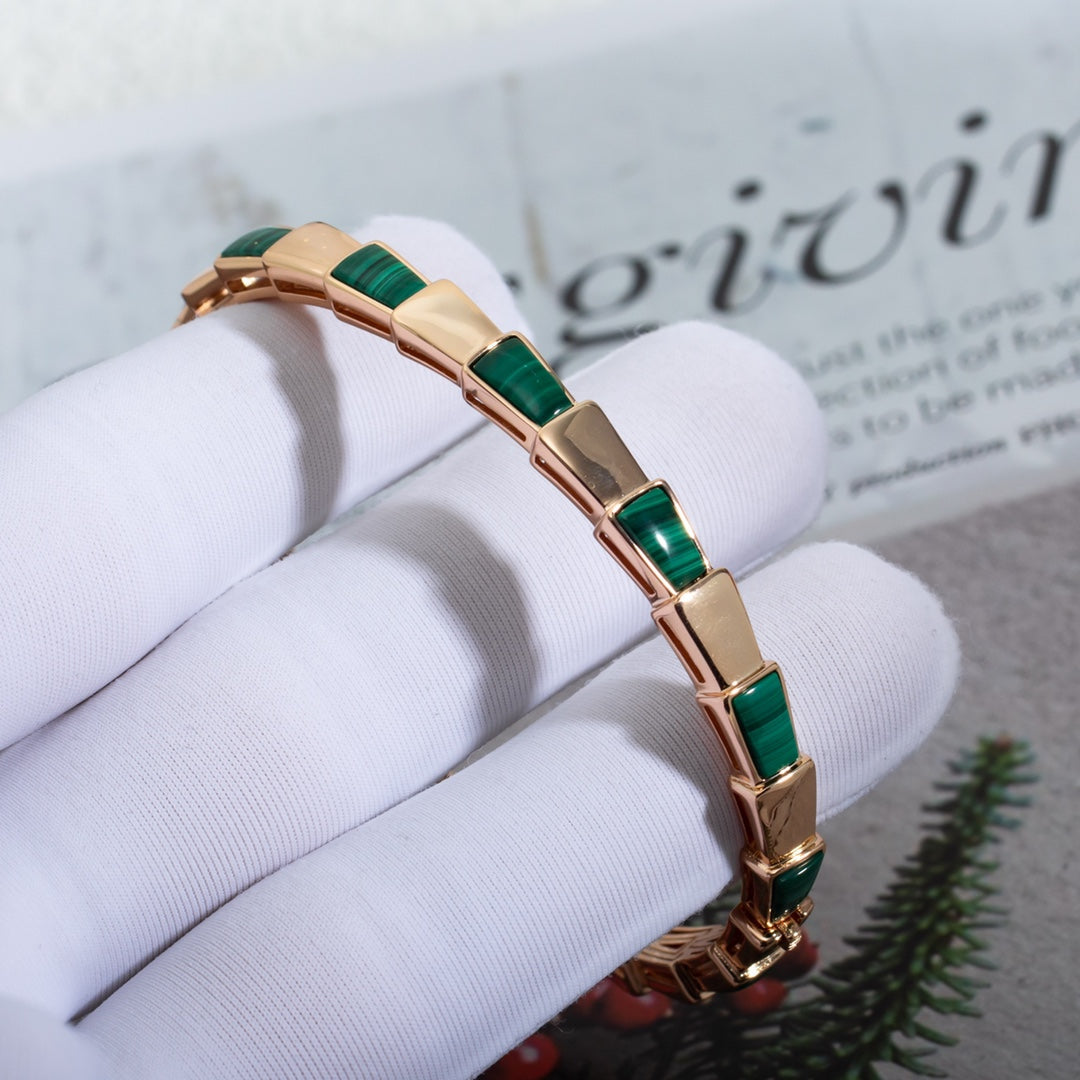 [Vintora]SERPENTI BRACELET PINK GOLD MALACHITE