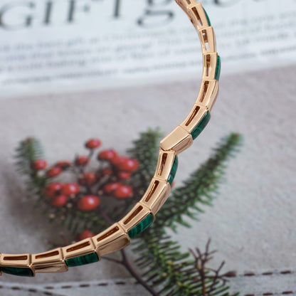 [Vintora]SERPENTI BRACELET PINK GOLD MALACHITE