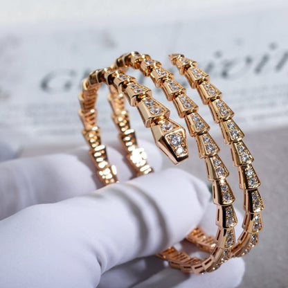 [Vintora]SERPENTI BRACELET PINK GOLD DIAMOND DOUBLE ROW