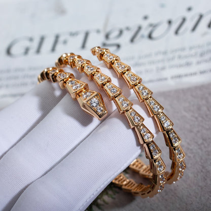 [Vintora]SERPENTI BRACELET PINK GOLD DIAMOND DOUBLE ROW