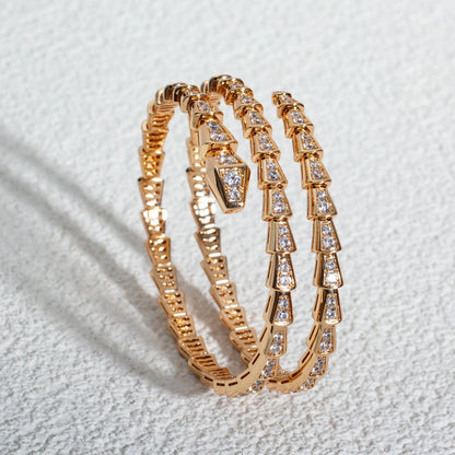 [Vintora]SERPENTI BRACELET PINK GOLD DIAMOND DOUBLE ROW