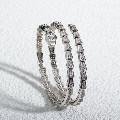 [Vintora]SERPENTI BRACELET SILVER DIAMOND DOUBLE ROW