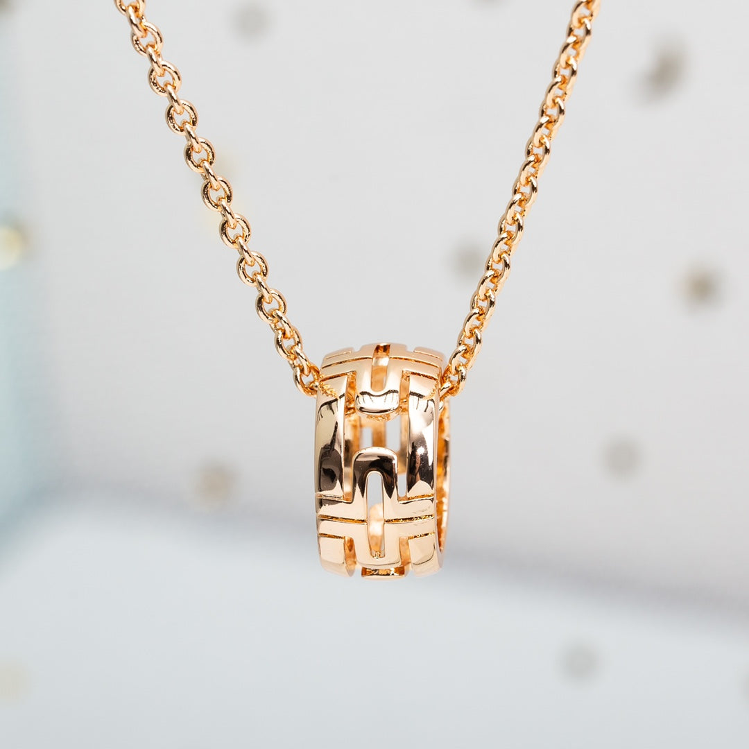 [Vintora]PARENTESI NECKLACE PINK GOLD