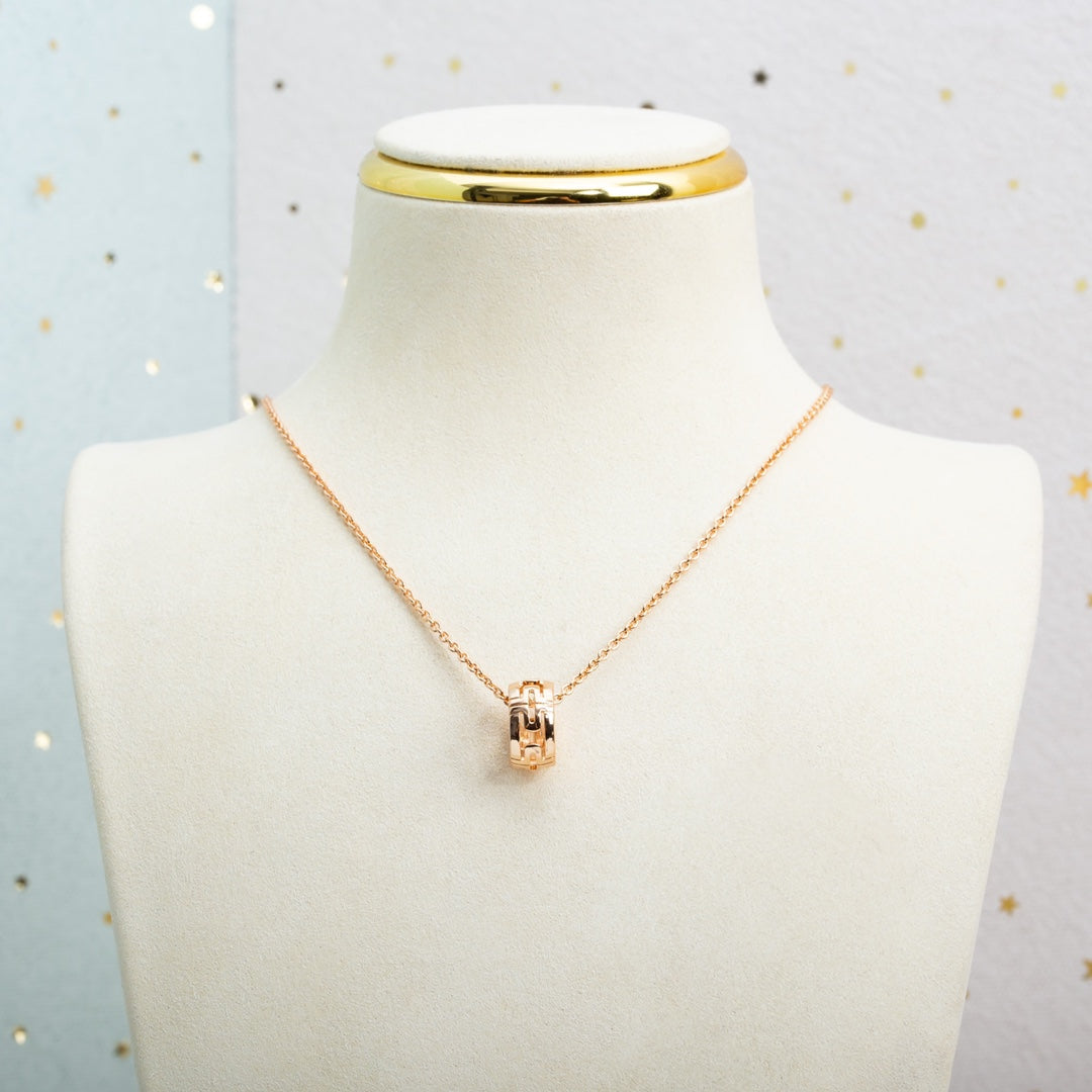 [Vintora]PARENTESI NECKLACE PINK GOLD