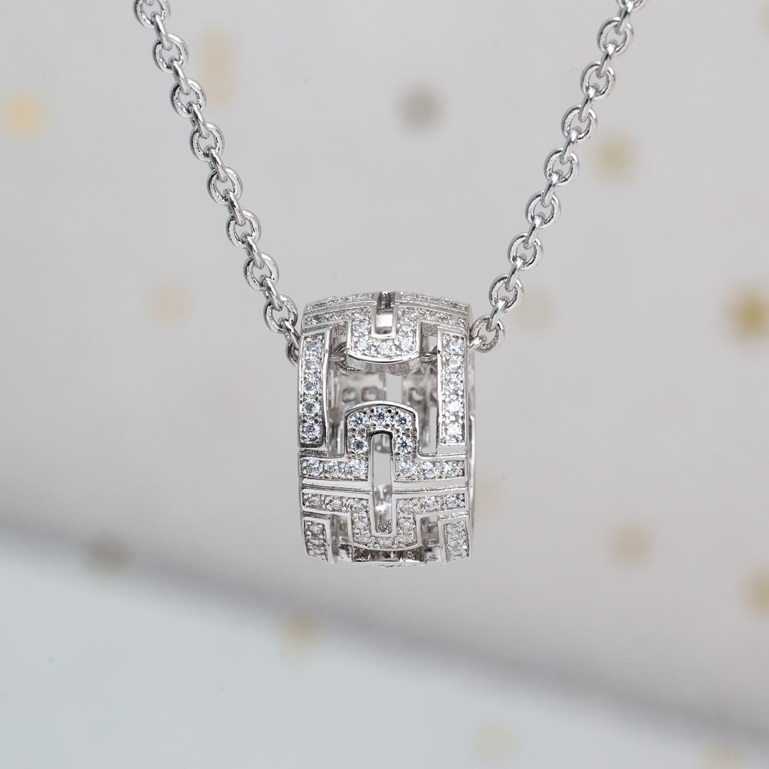 [Vintora]PARENTESI NECKLACE SILVER DIAMOND