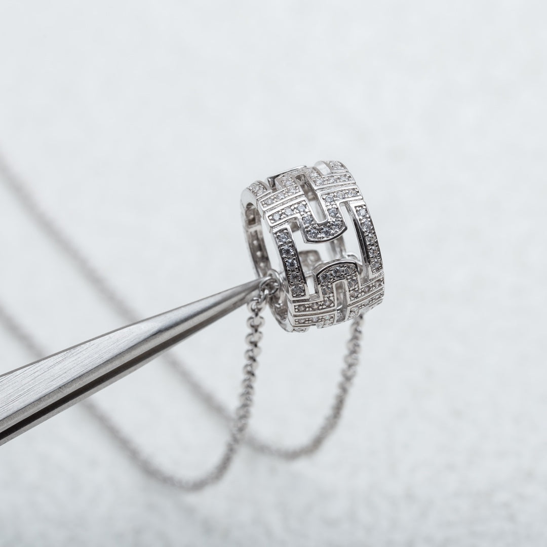 [Vintora]PARENTESI NECKLACE SILVER DIAMOND