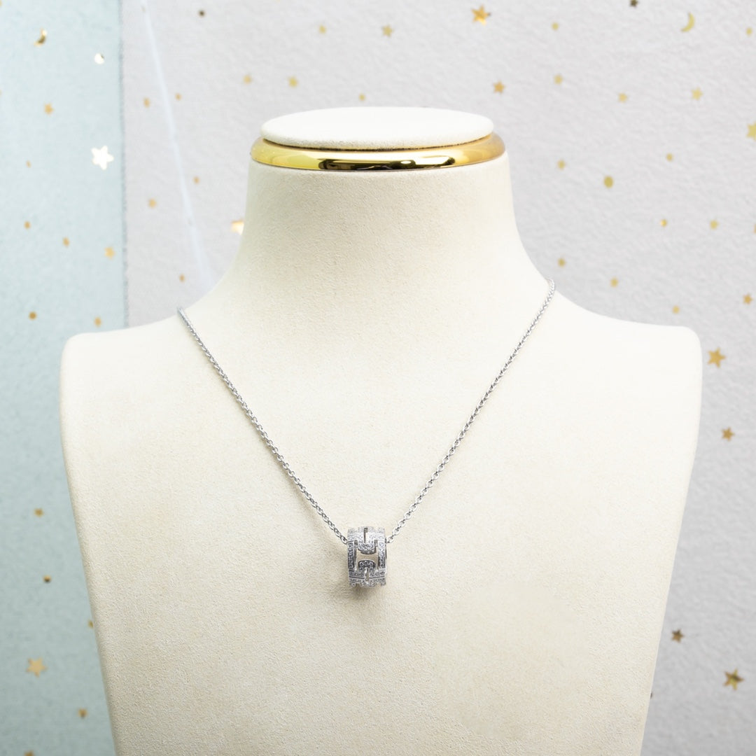 [Vintora]PARENTESI NECKLACE SILVER DIAMOND