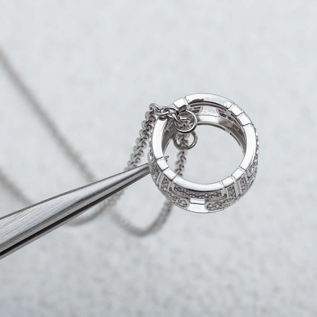 [Vintora]PARENTESI NECKLACE SILVER DIAMOND