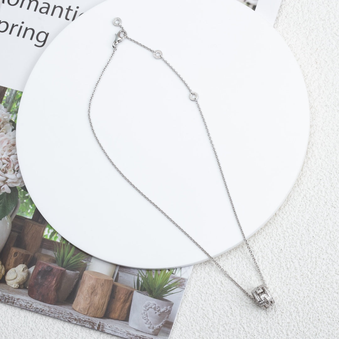 [Vintora]PARENTESI NECKLACE SILVER DIAMOND