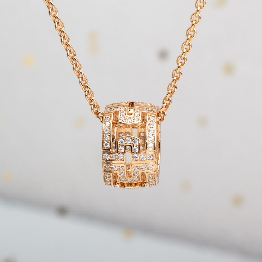 [Vintora]PARENTESI NECKLACE PINK GOLD DIAMOND
