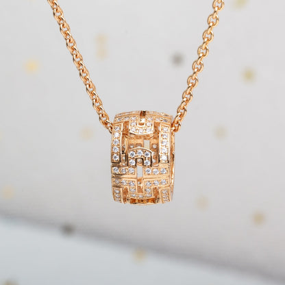 [Vintora]PARENTESI NECKLACE PINK GOLD DIAMOND