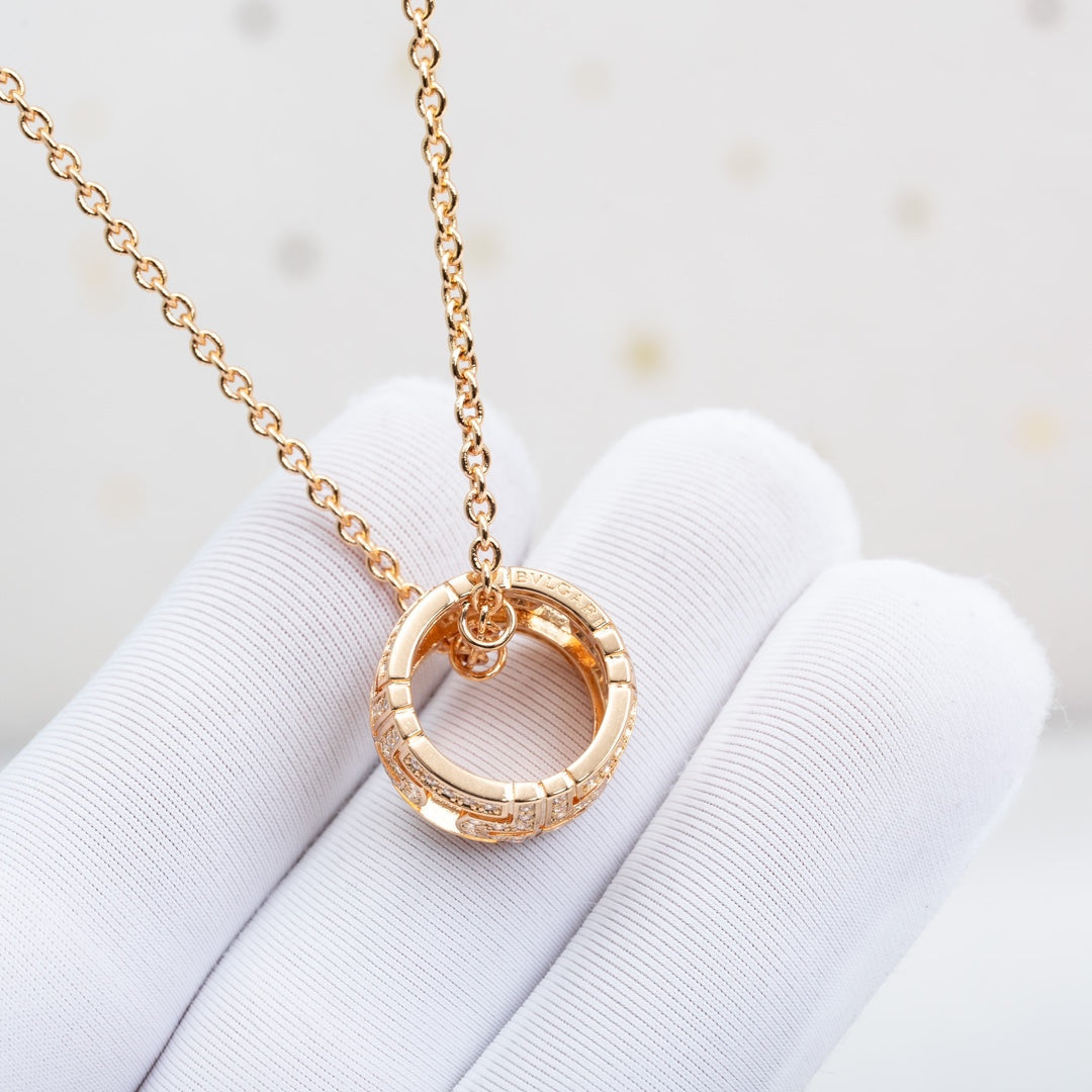 [Vintora]PARENTESI NECKLACE PINK GOLD DIAMOND
