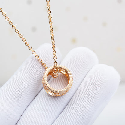 [Vintora]PARENTESI NECKLACE PINK GOLD DIAMOND