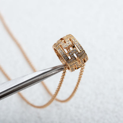 [Vintora]PARENTESI NECKLACE PINK GOLD DIAMOND