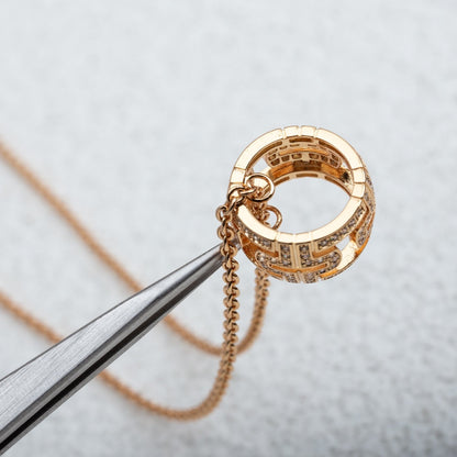 [Vintora]PARENTESI NECKLACE PINK GOLD DIAMOND