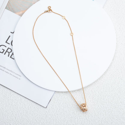 [Vintora]PARENTESI NECKLACE PINK GOLD DIAMOND