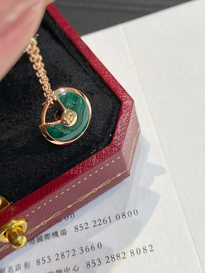 [Vintora]AMULETTE ROSE GOLD MALACHITE NECKLACE