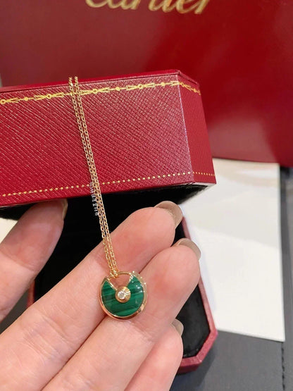 [Vintora]AMULETTE ROSE GOLD MALACHITE NECKLACE