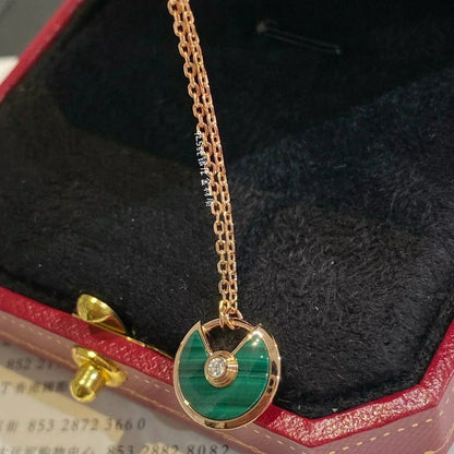 [Vintora]AMULETTE ROSE GOLD MALACHITE NECKLACE