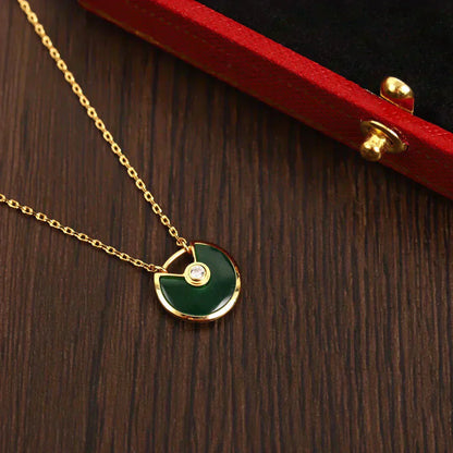 [Vintora]AMULETTE GOLD MALACHITE NECKLACE