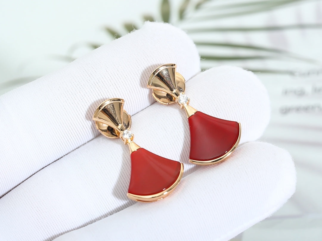 [Vintora]DREAM Carnelian PINK GOLD EARRINGS