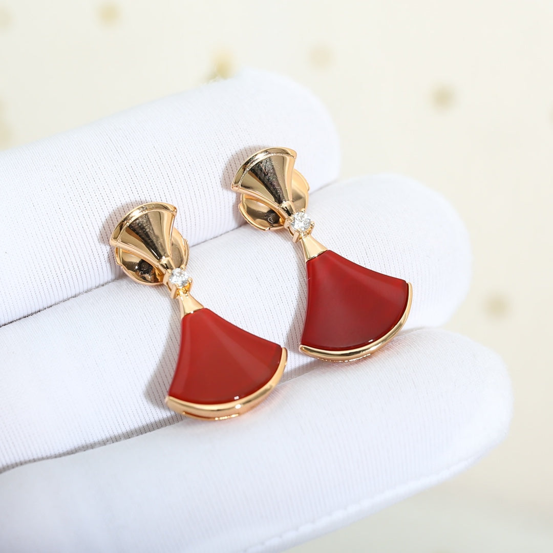 [Vintora]DREAM Carnelian PINK GOLD EARRINGS