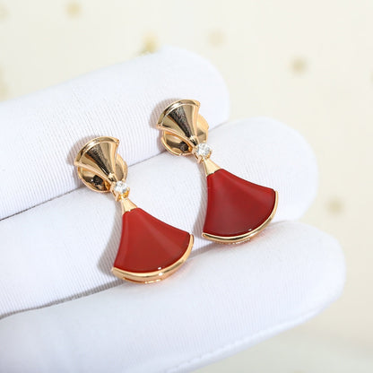 [Vintora]DREAM Carnelian PINK GOLD EARRINGS