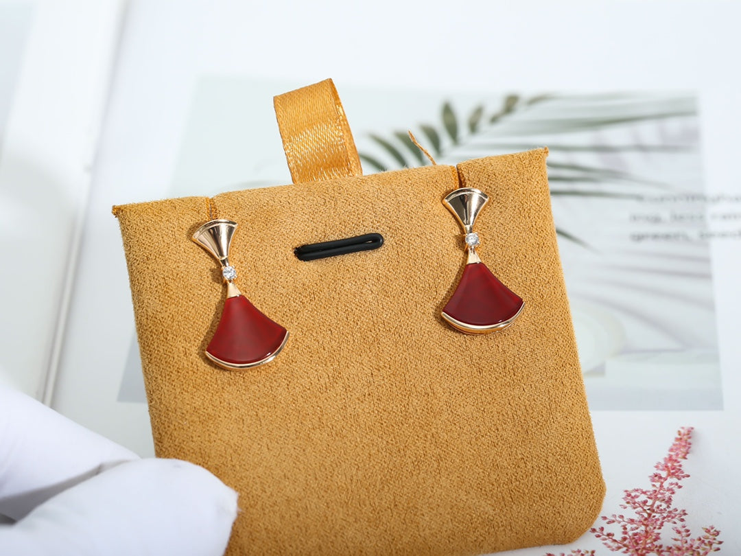 [Vintora]DREAM Carnelian PINK GOLD EARRINGS