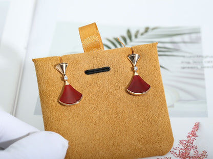 [Vintora]DREAM Carnelian PINK GOLD EARRINGS