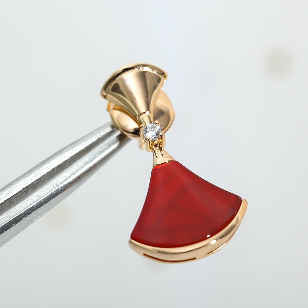 [Vintora]DREAM Carnelian PINK GOLD EARRINGS