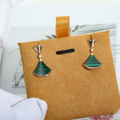 [Vintora]DREAM MALACHITE PINK GOLD EARRINGS