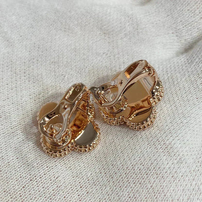 [Vintora]CLOUS D'OREILLES CLOVER MEDIUM 1 MOTIFS CORNALINE DIAMANT