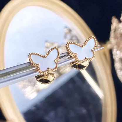 [Vintora]BOUCLES D'OREILLES PAPILLON DOUX EN NACRE