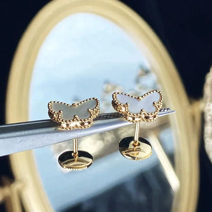 [Vintora]BOUCLES D'OREILLES PAPILLON DOUX EN NACRE