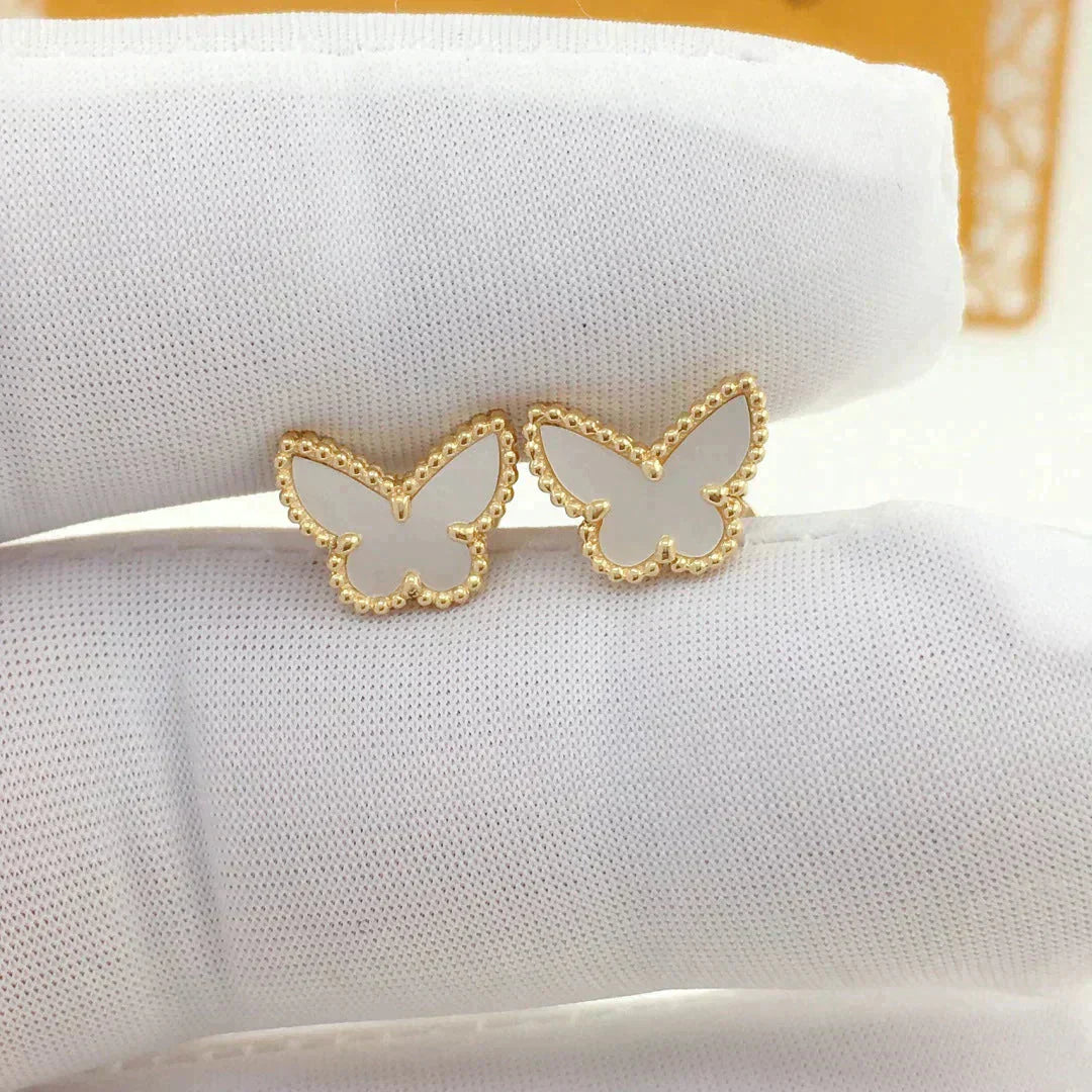 [Vintora]BOUCLES D'OREILLES PAPILLON DOUX EN NACRE