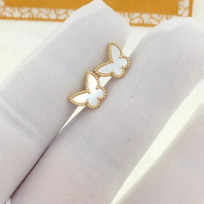 [Vintora]BOUCLES D'OREILLES PAPILLON DOUX EN NACRE