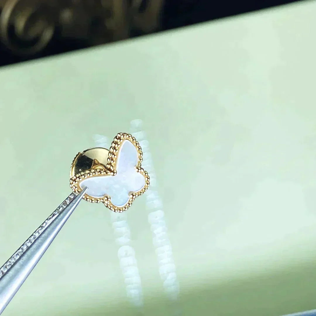 [Vintora]BOUCLES D'OREILLES PAPILLON DOUX EN NACRE