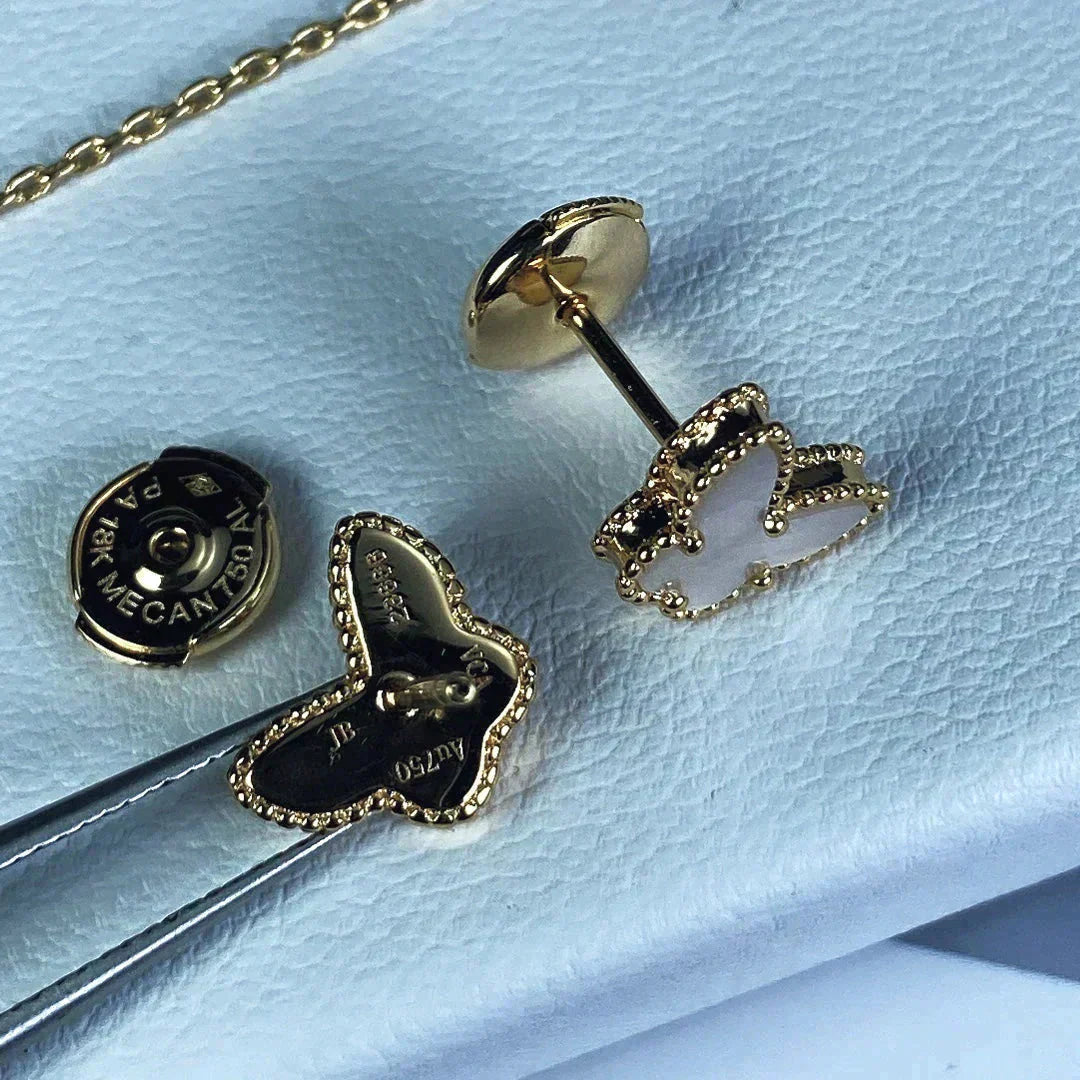 [Vintora]BOUCLES D'OREILLES PAPILLON DOUX EN NACRE