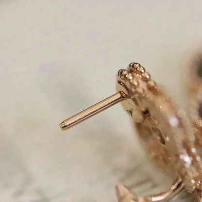 [Vintora]CLOVER MEDIUM 1 MOTIFS FUll DIAMOND EARRINGS