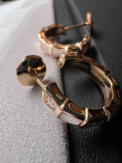 [Vintora]SERPENTI MOP PINK GOLD EARRINGS