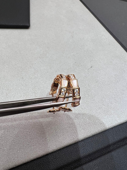 [Vintora]SERPENTI MOP PINK GOLD EARRINGS