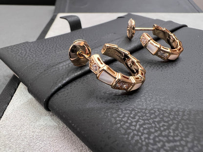 [Vintora]SERPENTI MOP PINK GOLD EARRINGS