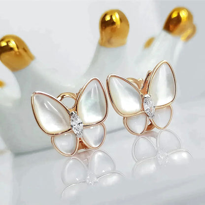[Vintora]BOUCLES D'OREILLES PAPILLON EN NACRE