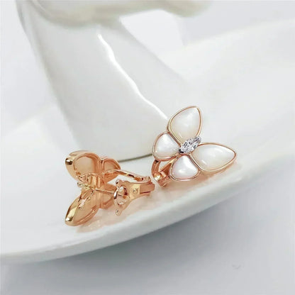 [Vintora]BOUCLES D'OREILLES PAPILLON EN NACRE