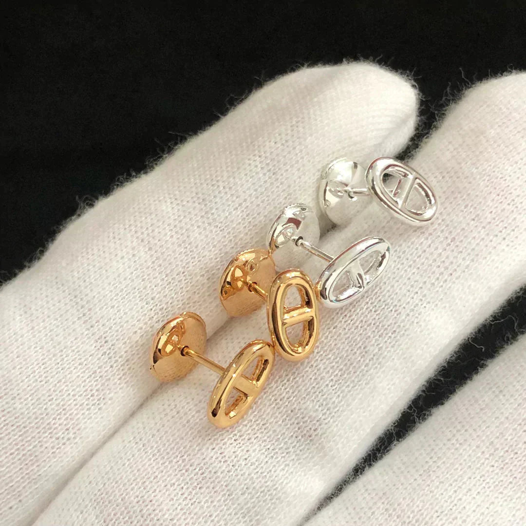 [Vintora]CHAINE SMALL EARRINGS GOLD AND SILVER